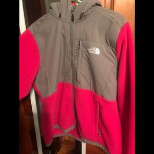 Pink and grey north face